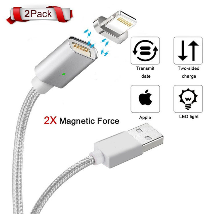 Magnetic USB Charging Cable 3.3ft Nylon Braided Magic Wire Separable Adapter Adsorption Magnetic