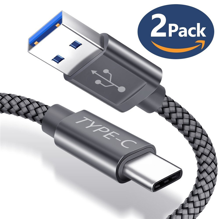 7Magic USB Type C Cable,(2-Pack 6.6FT)USB A 3.0 to USB-C Fast Charger Nylon Braided Cord